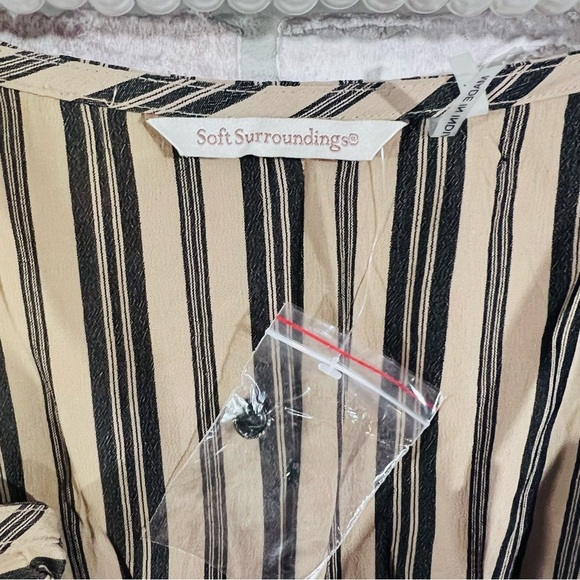 Soft Surroundings NWOT South Shore Striped Tan Maxi Dress Size XS - Picture 7 of 13